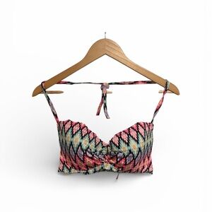 Victoria's Secret Pink and Black Patterned Bathing Suit Top